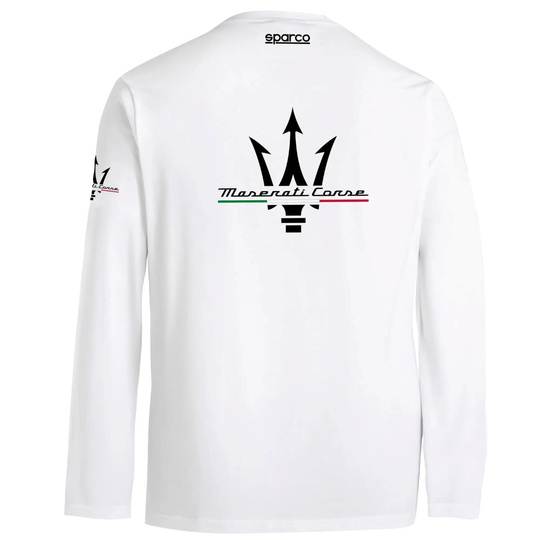 Sparco Maserati Corse Long Sleeve T-shirt White