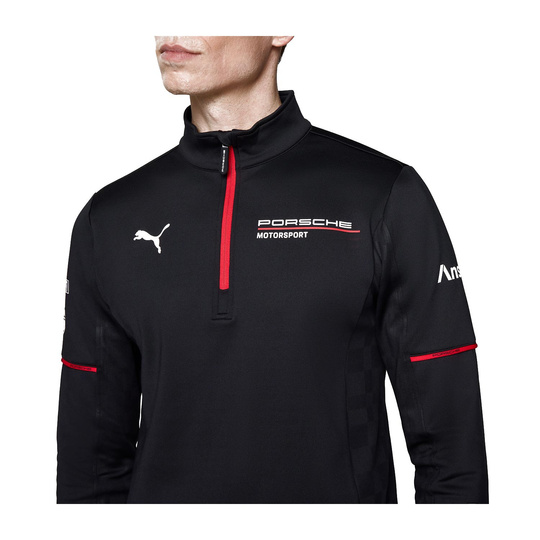 2025 Porsche Motorsport Men's 1/4 Zip Mid-layer Sweatshirt Black