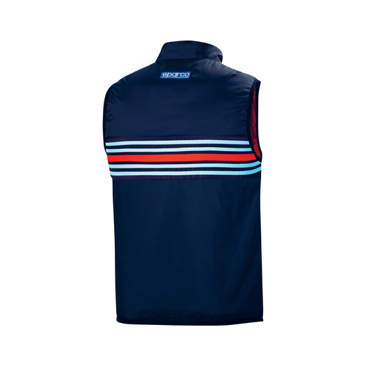 Sparco Italy Mens Martini Racing Stripe Gilet navy blue
