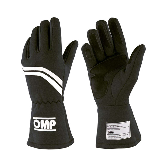 OMP Italy DIJON MY21 Racing Gloves Black (FIA homologation)