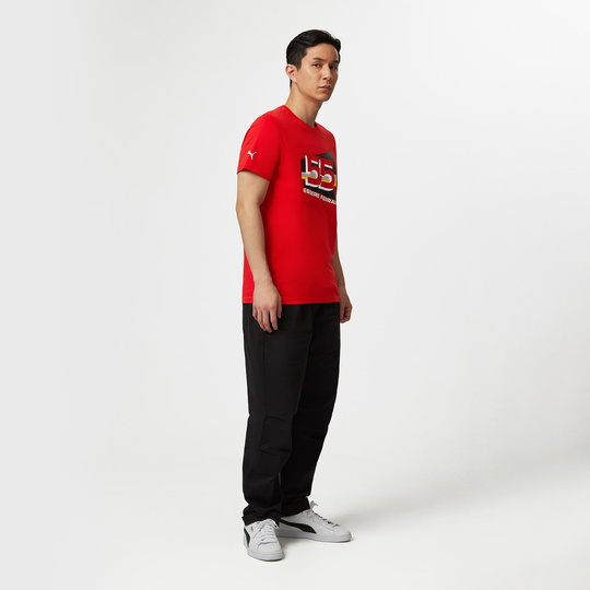  Ferrari Italy F1 Mens Sainz Driver T-shirt Red