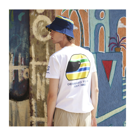 2026 Ayrton Senna Collection Ayrton Senna Helmet T-shirt White