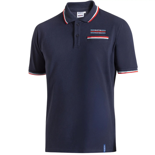 Sparco Martini Pocket Polo Shirt Navy Blue