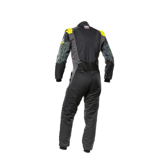 OMP Italy TECNICA HYBRID Racing Suit Black-yellow (FIA)