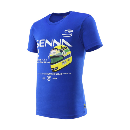 2025 Ayrton Senna F1 Collection Mens Helmet Graphic T-Shirt