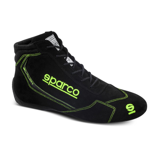 Sparco Italy SLALOM MY22 Racing Shoes Black/Green (FIA)