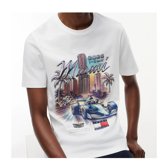 Camiseta Cadillac F1 Miami Graphic 2026 blanca