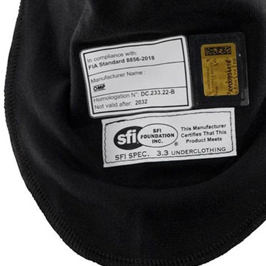 Cagoule OMP One EVO noire (FIA)