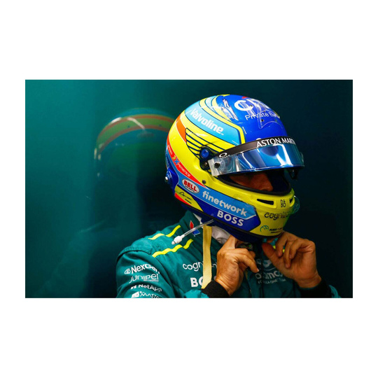 Casque miniature Aston Martin F1 Fernando Alonso 1:5