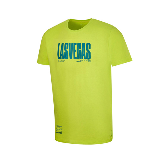  Aston Martin UK F1 Mens Las Vegas T-shirt lime green