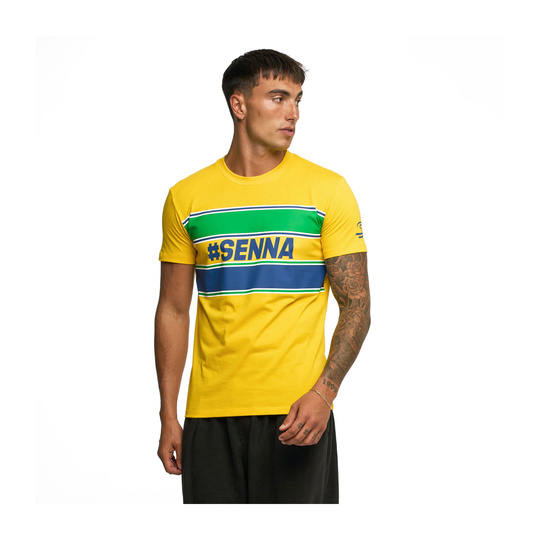 2025 Ayrton Senna F1 Collection Mens Hashtag T-Shirt yellow