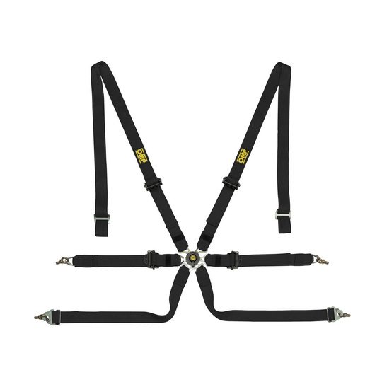 OMP One Pull Down 6-Point Harness Black (FIA)