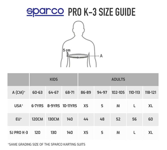 Sparco Italy SJ PRO K-3 MY25 Rib Protector black-white