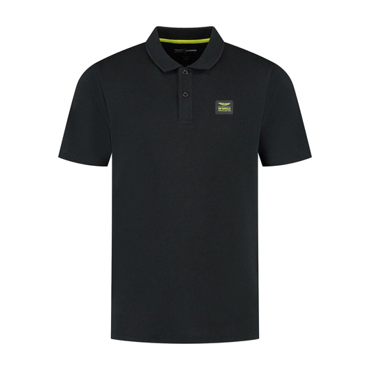 2025 Aston Martin Aramco F1 Men's Tech Waffle Black Polo