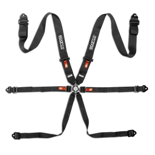 Sparco Competition H3PD 6-Point Harness Black (FIA)