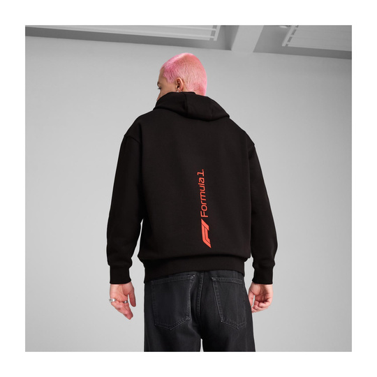 2025 Formula 1 Puma Men's  Essential Relaxed Logo Black Hoodie