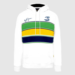2025 Ayrton Senna F1 Mens Stripe Hooded sweatshirt