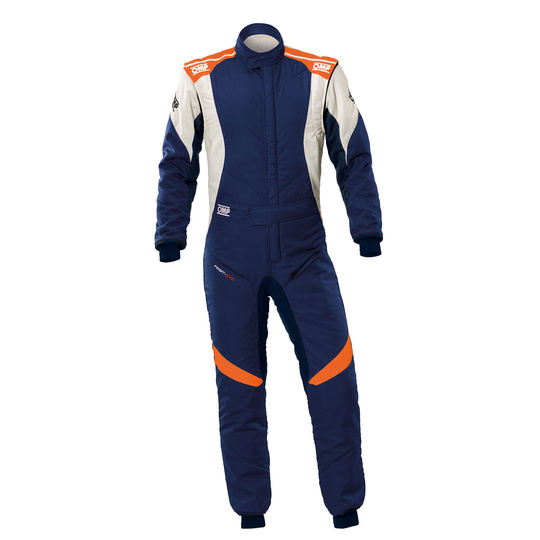 OMP Italy FIRST EVO MY25 Racing Suit navy-orange (FIA)