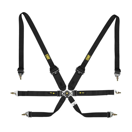 Arnés de 6 puntos OMP Saloon Pull Down negro (FIA)