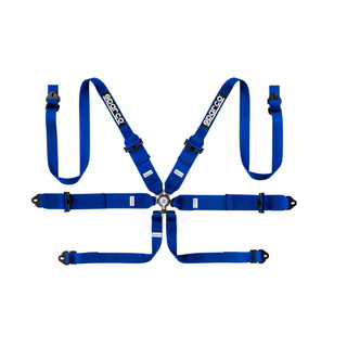 Sparco Competition H-3+2 6-Point Harness Blue (FIA)