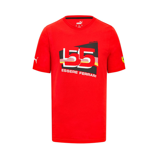  Ferrari Italy F1 Mens Sainz Driver T-shirt Red