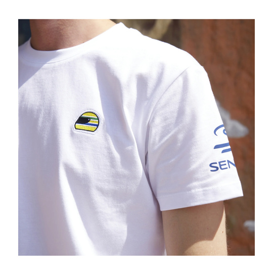 2026 Ayrton Senna Collection Ayrton Senna Helmet T-shirt White