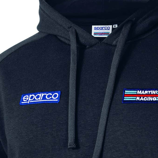 Sweat à capuche Sparco Stripe Martini Racing noir