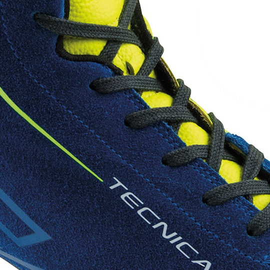 Botas OMP Tecnica MY25 azul marino/amarillas (FIA)