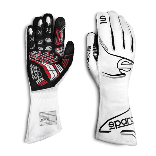 Gants Sparco Arrow+ blancs/noirs (FIA)
