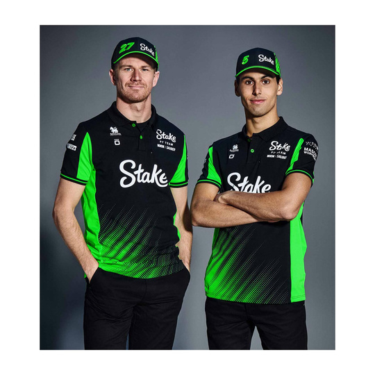 2025 Stake F1 Kick Sauber Hinwil Mens Team Polo Shirt 