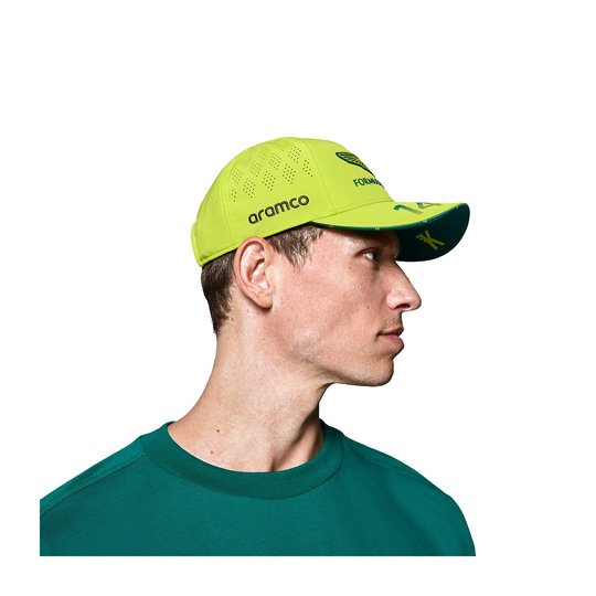 2025 Aston Martin Aramco F1 Mens Alonso Team Baseball Cap lime
