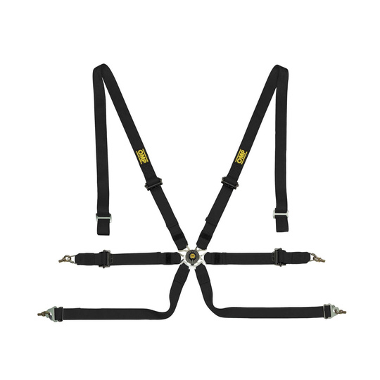 Harnais 6 points OMP One Pull Up noir (FIA)