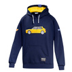 Sudadera con capucha Sparco Lancia HF Delta Integrale azul marino/amarilla