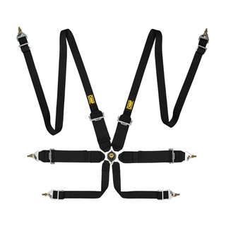 OMP Italy Saloon FHR 6 - point Safety Belts black