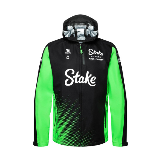 2025 Stake F1 Kick Sauber Hinwil Mens Team Rain Jacket