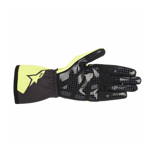 Alpinestars TECH-1 K Race V2 Corporate Racing Gloves Grey/Yellow