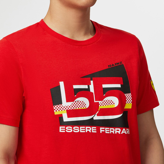  Ferrari Italy F1 Mens Sainz Driver T-shirt Red