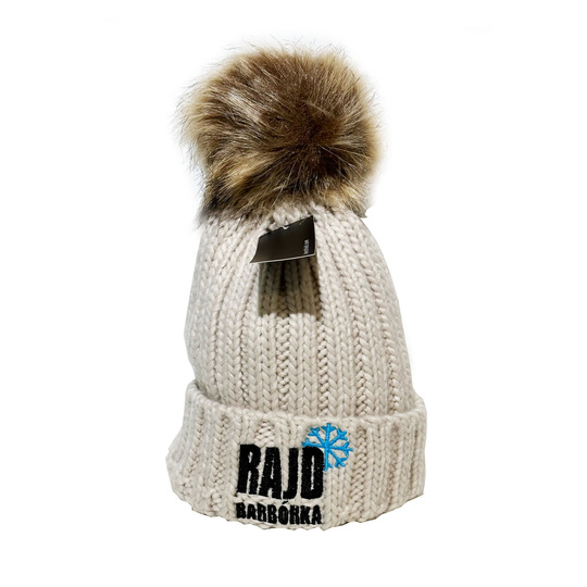 Bonnet Rajd Barbórka à pompon enfant beige
