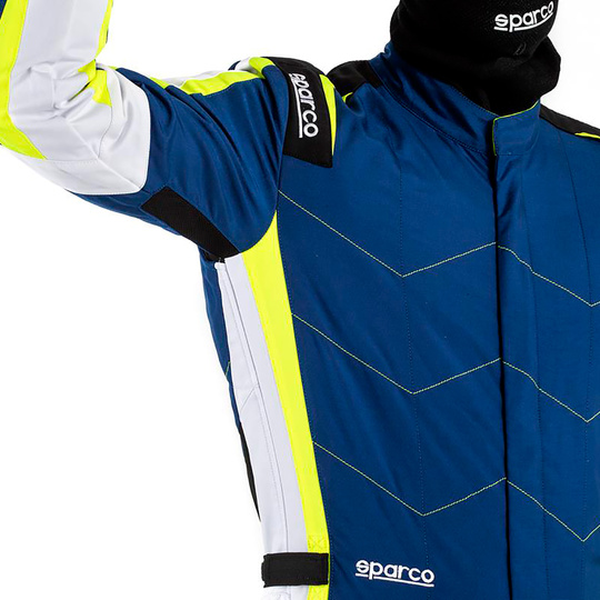 Sparco Kerb Kids Karting Suit Blue/Yellow (FIA)