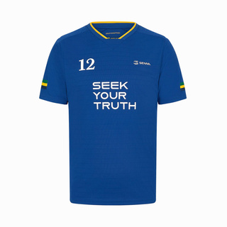 2024 Ayrton Senna F1 Men's Stripe Sports T-Shirt