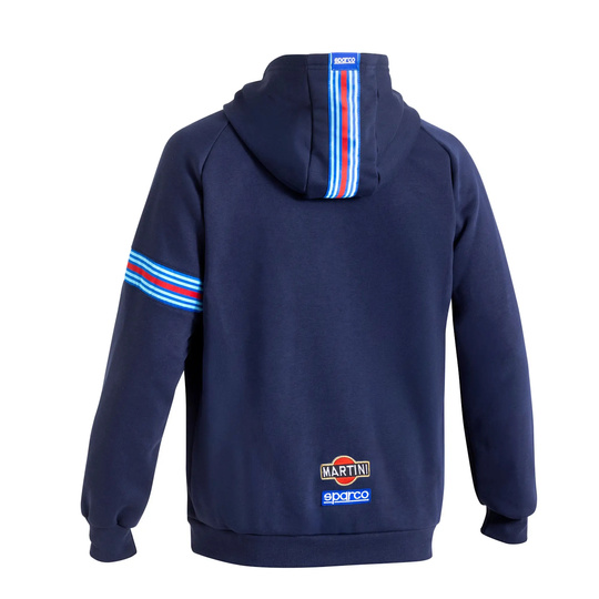 Sparco Italy Full Zip Martini Racing MY25 Mens Hooded Sweatshirt navy blue
