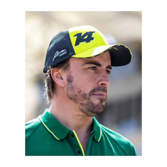 Aston Martin UK F1 Mens Alonso Kimoa Baseball Cap lime green