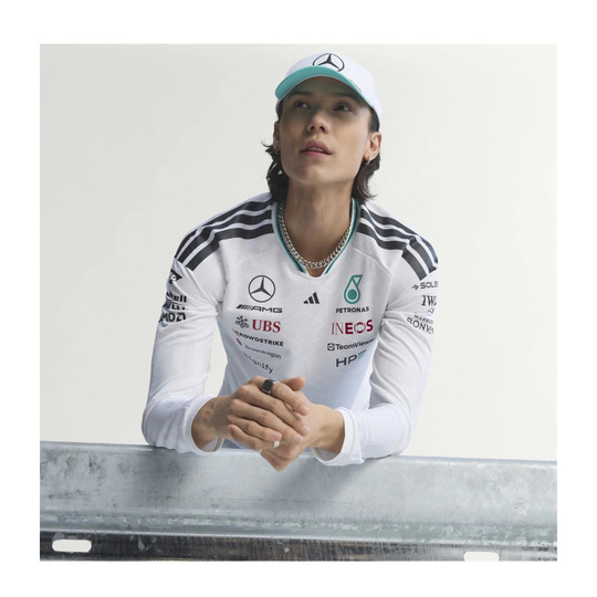 2026 Mercedes AMG F1 Authentic Team Long Sleeve T-shirt White