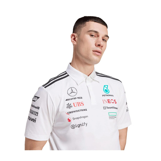 2025 Mercedes AMG Petronas F1 Mens Team Polo shirt white