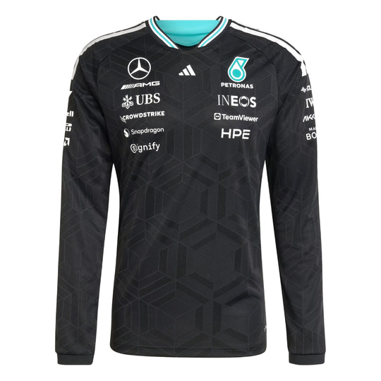 2026 Mercedes AMG F1 Authentic Team Long Sleeve T-shirt Black