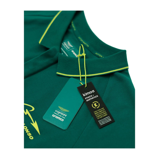 Aston Martin UK F1 Mens Alonso Kimoa Polo shirt green