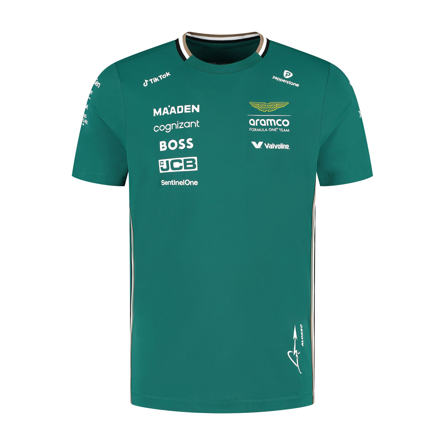 F1 2025 アラムコ アストンマーティン AMR25 アロンソ Tシャツ L 2025 Aston Martin Aramco F1 Mens Alonso Team T-Shirt