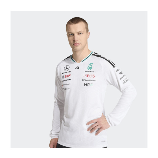 2026 Mercedes AMG F1 Authentic Team Long Sleeve T-shirt White