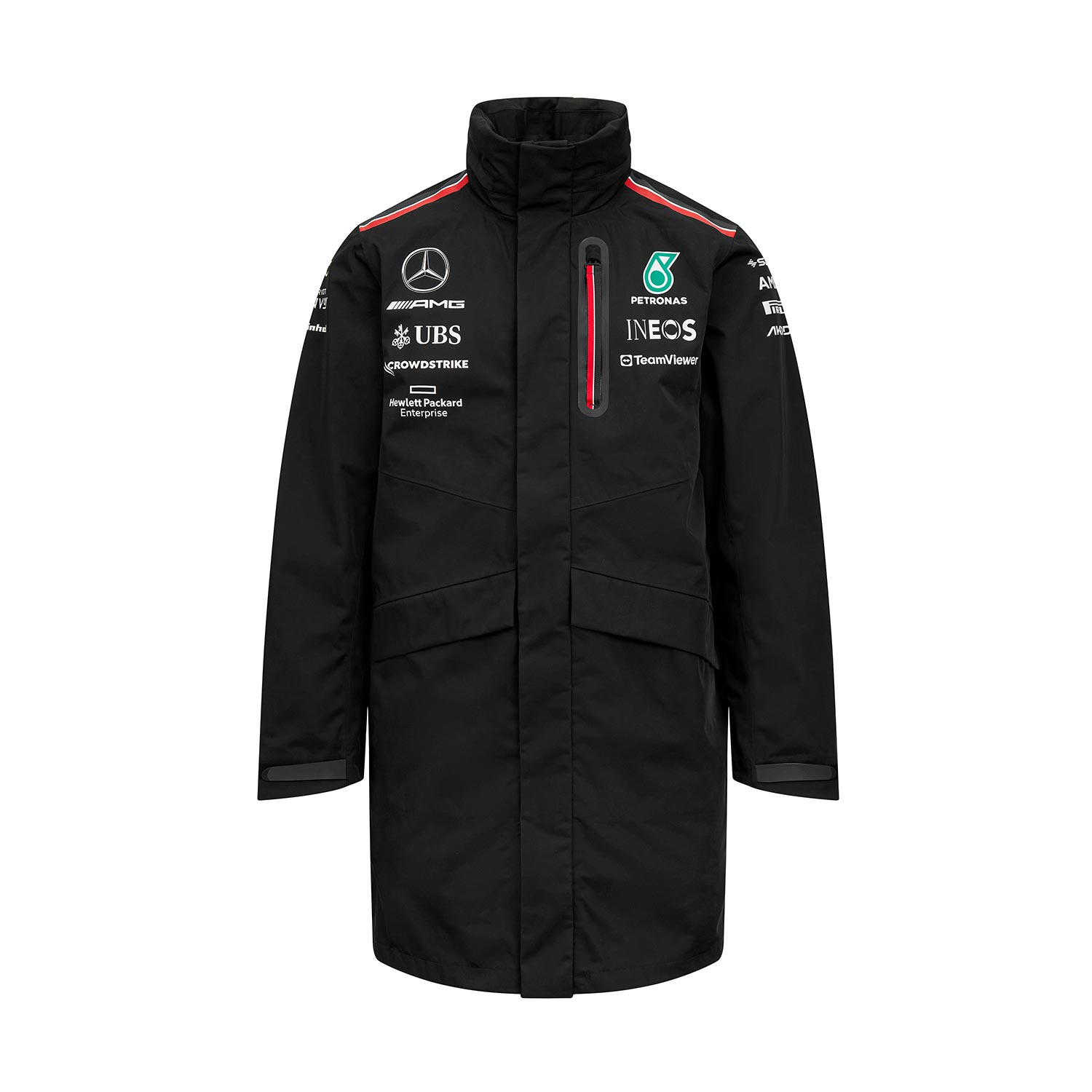 Mercedes AMG Germany F1 Team Mens Rain Jacket Black Clothing Wind Jackets Shop by Team Formula 1 Teams Mercedes F1store