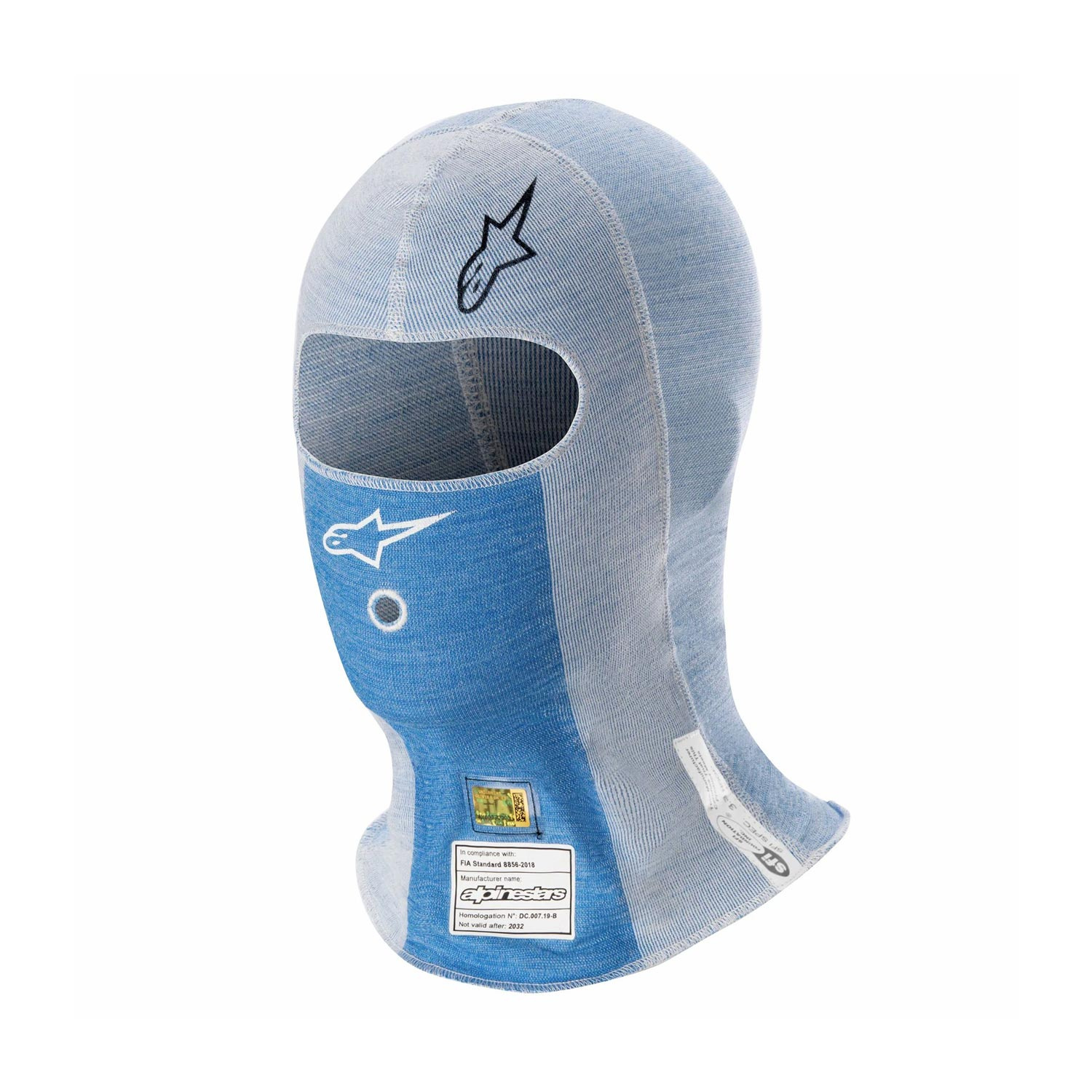 Alpinestars Italy ZX EVO V2 Balaclava White/Blue (FIA) White Blue Racewear \ Underwear Shop